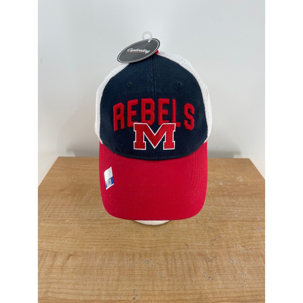 Ole Miss Rebels‎ Captivating Headwear Trucker Hat Navy Red White Snapback NWT